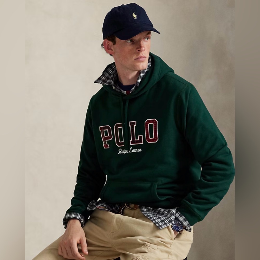 The RL Fleece Plaid-Logo Hoodie - XL